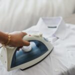Hand ironing shirt